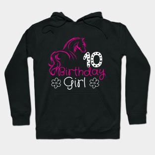 10 Year Old Horse Lover 10th Birthday Girl Horse Riding Bday Hoodie
